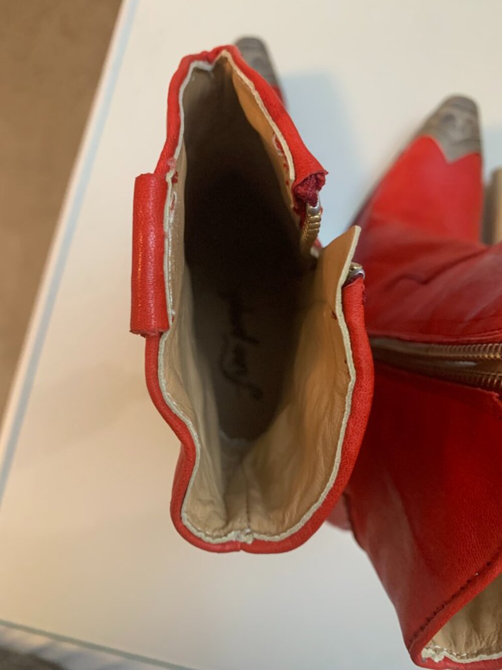 Free People Brayden Western Leather Boots Red - US 6 - Picture 2 of 14
